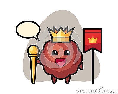 Meatball cartoon as a king Vector Illustration