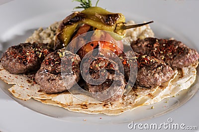 Meatball with garnish Stock Photo