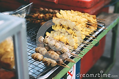 Meatball noodles, snacks for you to play Stock Photo