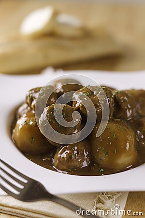 Meatball pork with potato Stock Photo