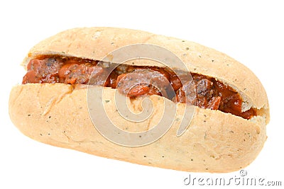 Meatball Sandwich with a Marinara Sauce Stock Photo