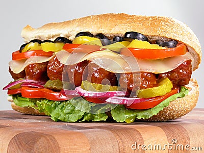 Meatball Sub Sandwich Stock Photo