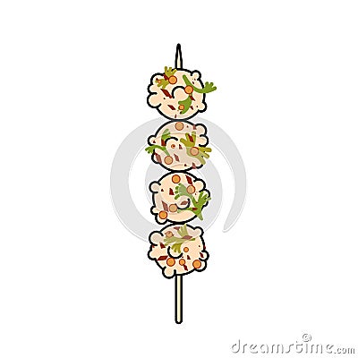 Meatballs with coriander Vector Illustration