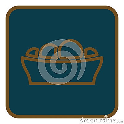 Meatballs in plate, icon Vector Illustration