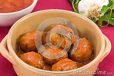 Meatballs in tomato sauce Stock Photo