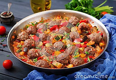 Meatballs in tomato sauce Stock Photo