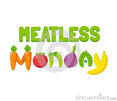 Meatless Monday banner Vector Illustration