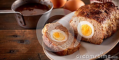 Meatloaf with egg Stock Photo