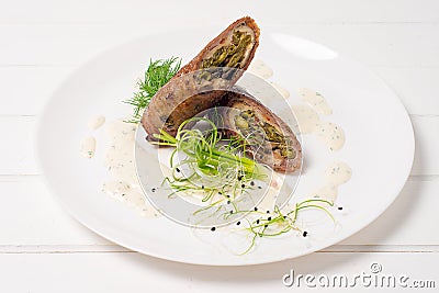 Meatloaf on a plate Stock Photo