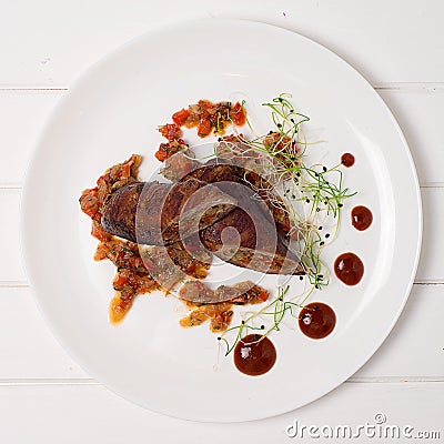 Meatloaf on a plate Stock Photo