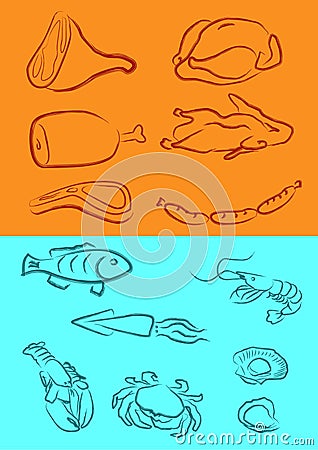 Meats Vector Illustration