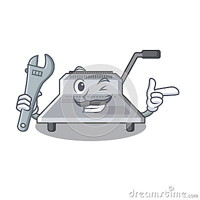 Mechanic binding machine a in the character Vector Illustration