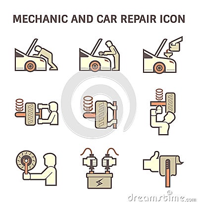 Mechanic car icon Vector Illustration