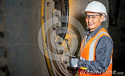 Mechanic in the garage Stock Photo