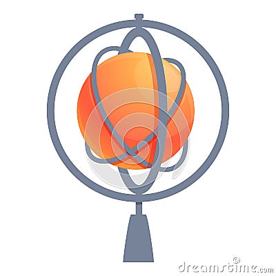 Mechanic gyroscope icon, cartoon style Vector Illustration