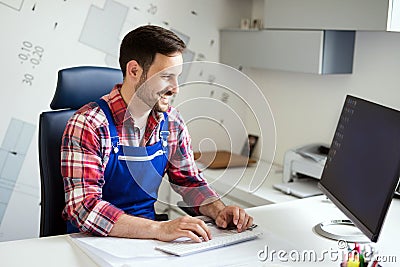 Mechanic at His Workplace doing His Daily Work Auto Repair Service Stock Photo