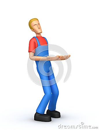 Mechanic holds great weight Stock Photo