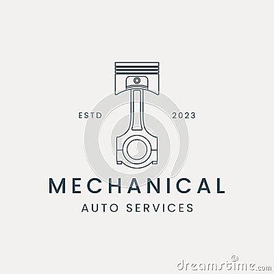 mechanic or piston logo line art vector template illustration design. automotive icon design Vector Illustration