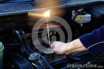 Mechanic repairing a car Stock Photo