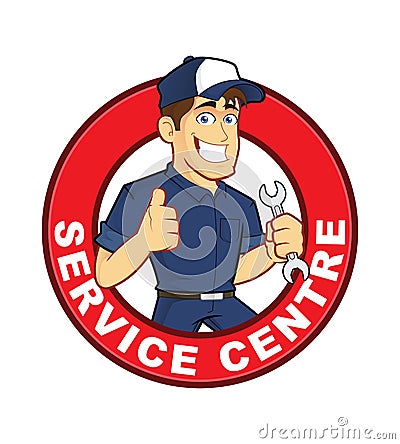 Mechanic Service Centre Vector Illustration