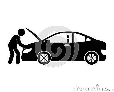 Mechanic service isolated icon Vector Illustration