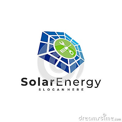 Mechanic Solar logo vector template, Creative Solar panel energy logo design concepts Stock Photo