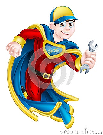 Mechanic Super Hero Vector Illustration