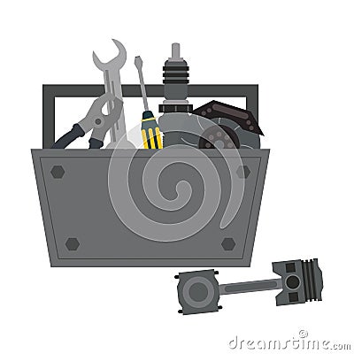 Mechanic toolbox symbol Vector Illustration