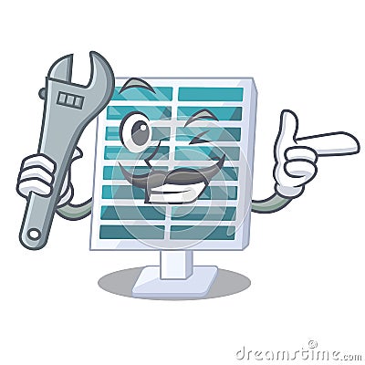 Mechanic toy solar panels in the character Vector Illustration