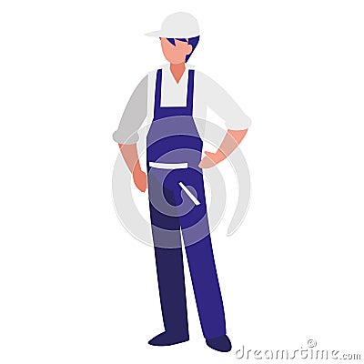 Mechanic worker with overalls character Vector Illustration