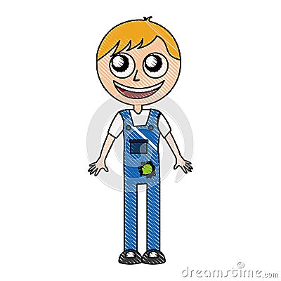 Mechanic worker with overalls Vector Illustration