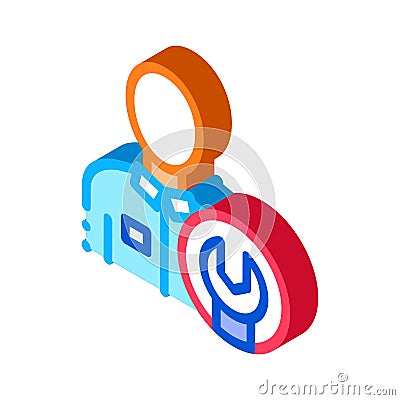 Mechanic Wrench isometric icon vector illustration Vector Illustration