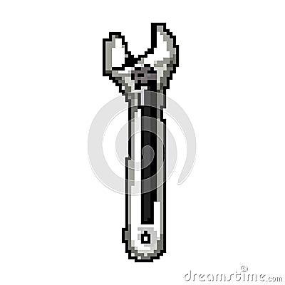 mechanic wrench tool game pixel art vector illustration Vector Illustration