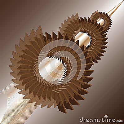 Mechanical abstract background. Stylized images of gears Vector Illustration