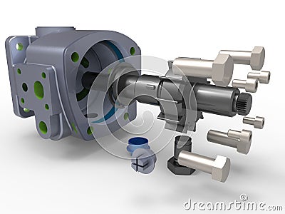 Mechanical assembly Cartoon Illustration