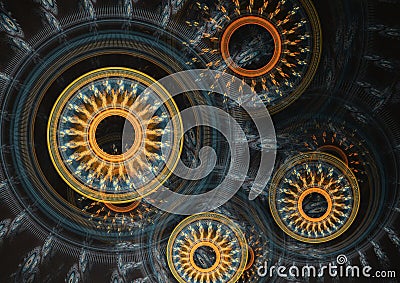 Mechanical and cogwheel background Stock Photo