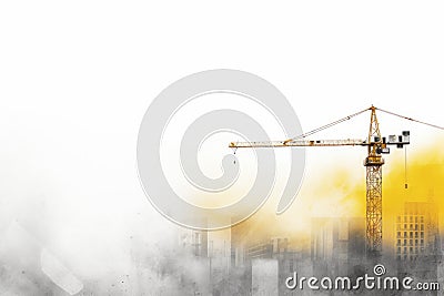 Mechanical Construction crane. Generate Ai Stock Photo