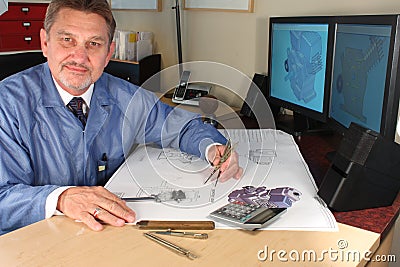 Mechanical designer Stock Photo