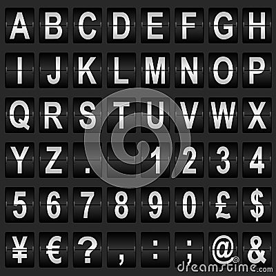 Mechanical Display Font Vector Illustration