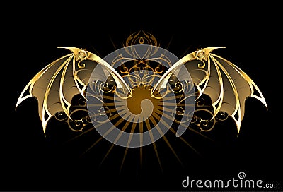 Mechanical dragon wings Vector Illustration