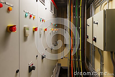 Mechanical electrical control room Stock Photo