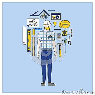 Mechanical engineer Vector Illustration