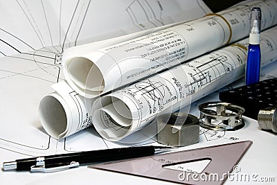 Mechanical Engineering and Design Stock Photo