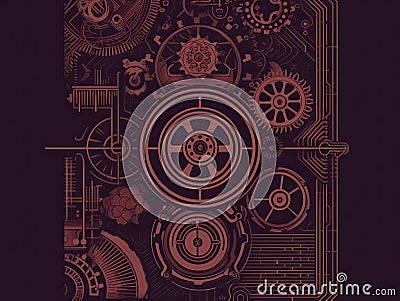 mechanical engineering design, with a focus on precision and attention to detail. The image can be created using simple geometric Cartoon Illustration