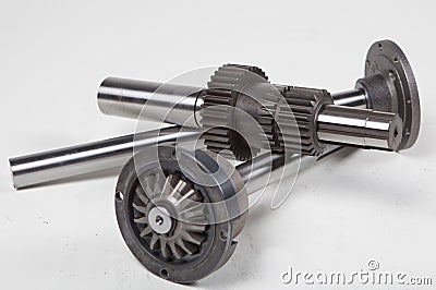 Mechanical gears and shafts Stock Photo