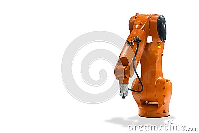 Mechanical hand Industrial robot technology Stock Photo