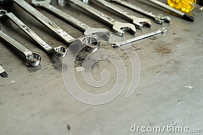 Mechanical tools set Stock Photo