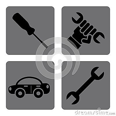 Mechanical icons Vector Illustration