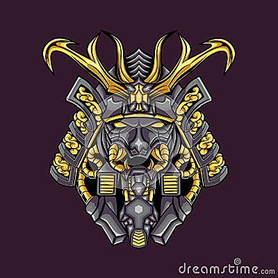 Mechanical Illustration Evil Skull Vector Illustration