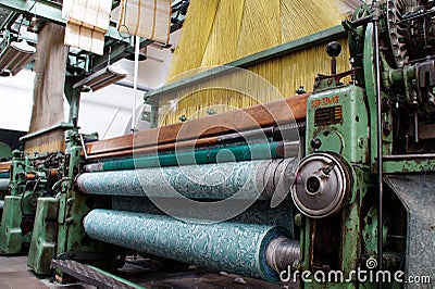 Mechanical jacquard loom Stock Photo